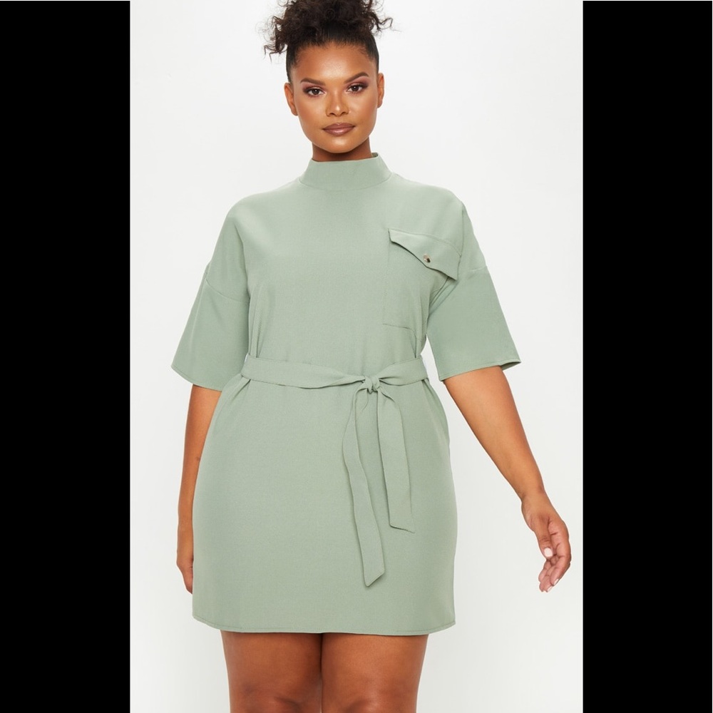 Mint Cargo Popper Belted Dress from Pretty Little Thing, tags/never worn